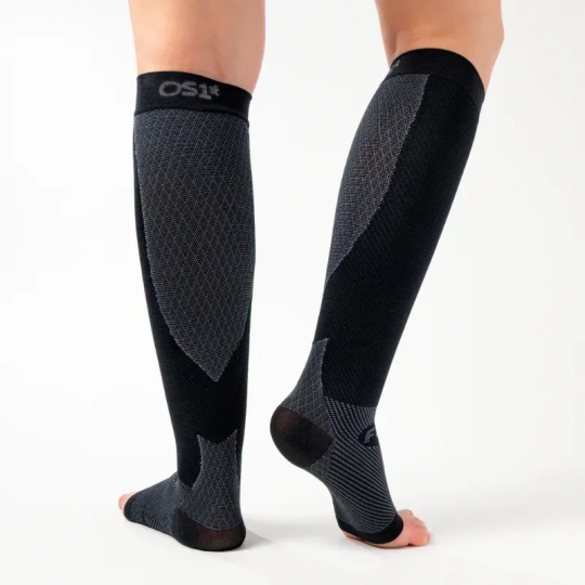 Back view of the OrthoSleeve FS6+ Leg Sleeves in Black