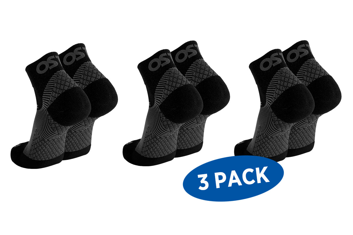 3 pairs of black plantar fasciitis socks