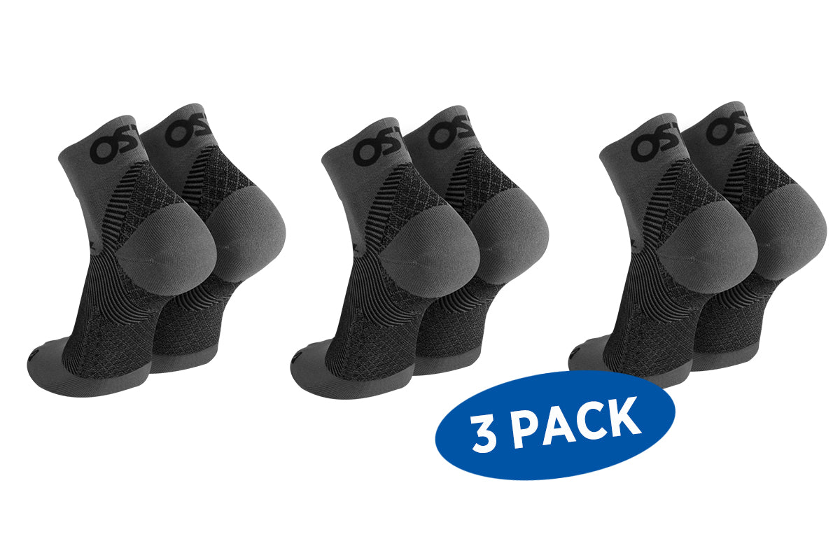 3 pair of grey plantar fasciitis socks