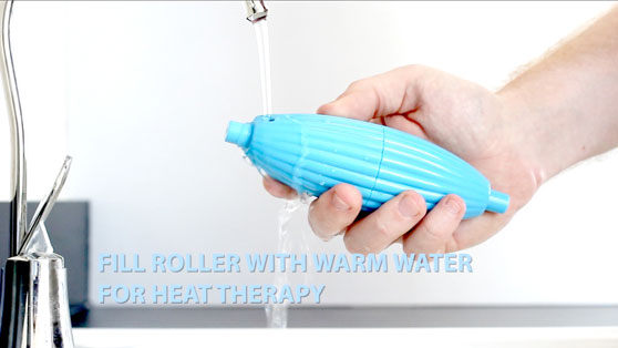 You can run hot water over The Foot Gym ORoller for hot therapy