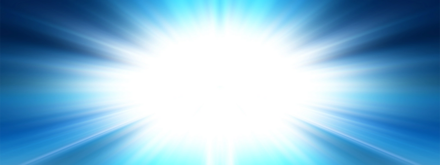 A starburst of blue rays