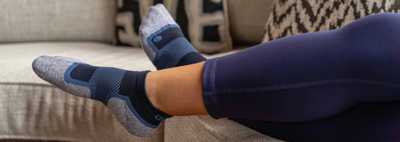 Person wearing the OrthoSleeve diabetic-friendly Wellness Care Socks 