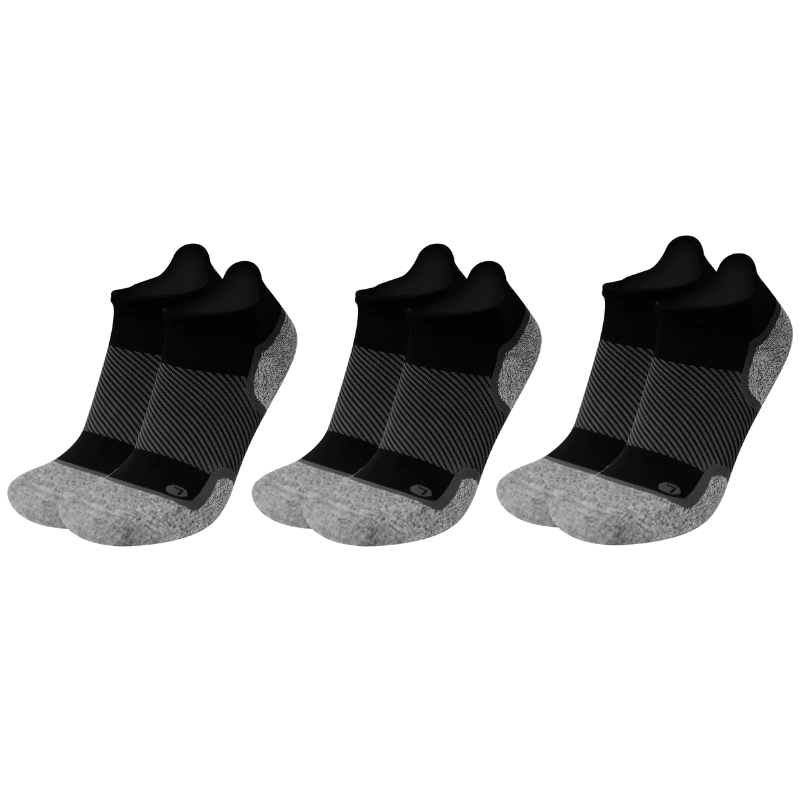 3 Pack of the Black Wellness Care No Show Socks