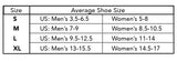 Sizing chart for the AIRfeet Outdoor O2