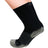 A pair of the wide crew wellness care socks in black