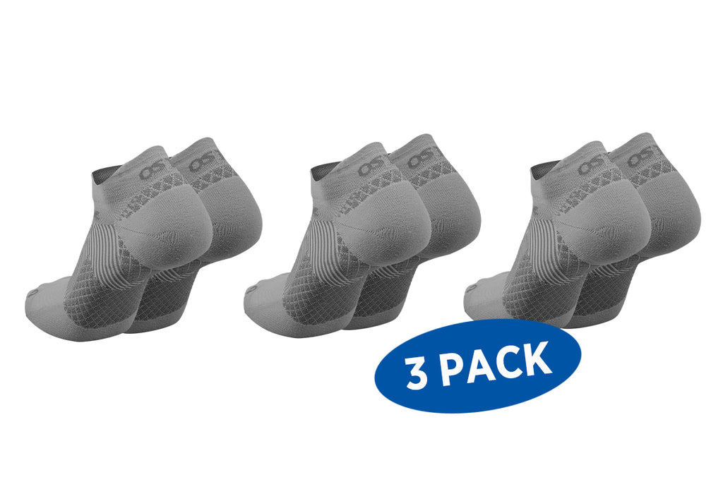 3 pair of grey no show plantar fasciitis socks 