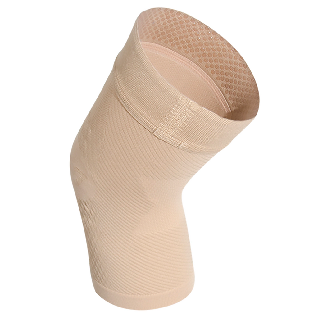 Product image of tan compression knee sleeves