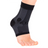 Close up of the black compression ankle sleeve on a model foot
