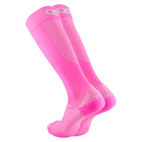 Product image of a pair of pink firm compression bracing socks