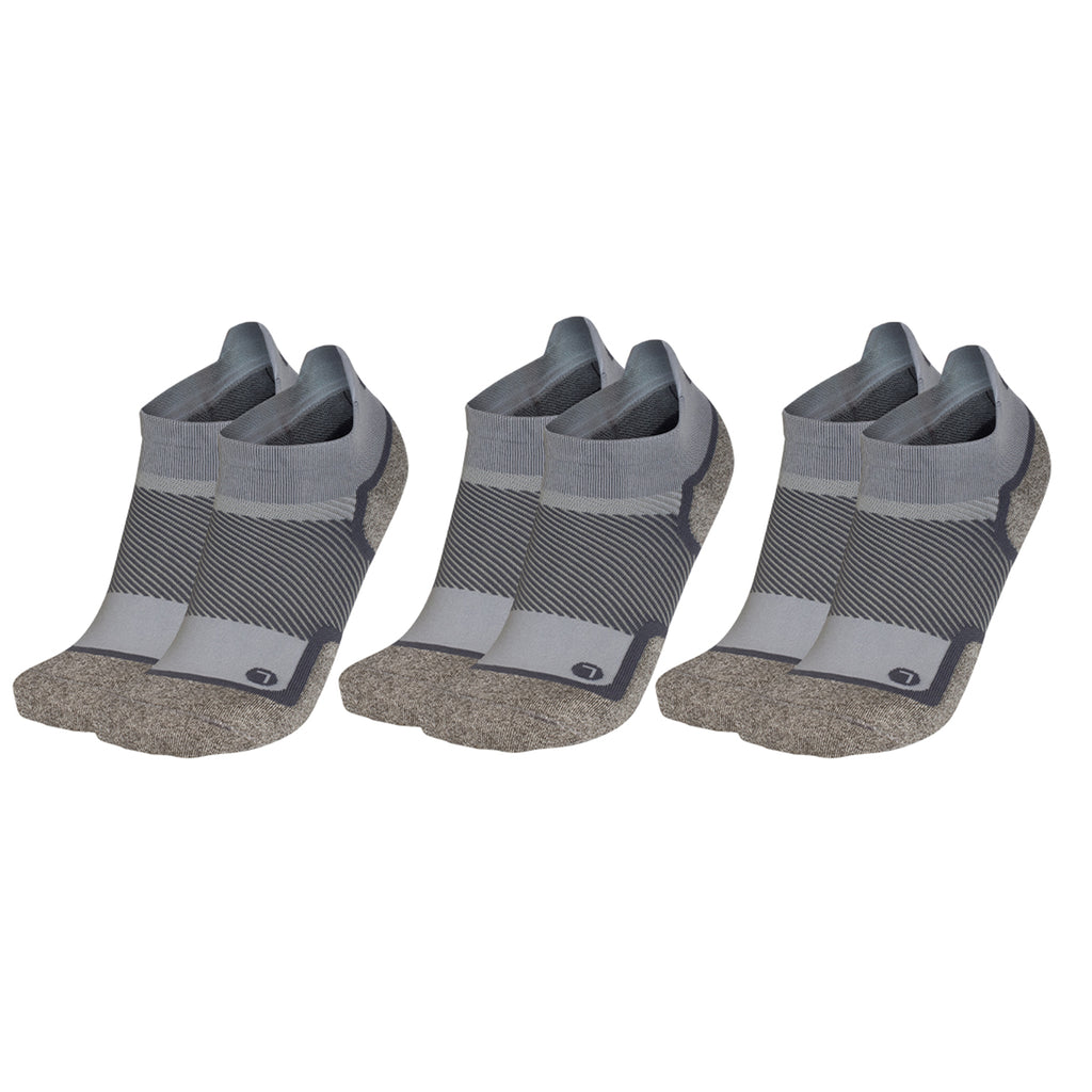 3 pack of the no show wellness care socks in grey
