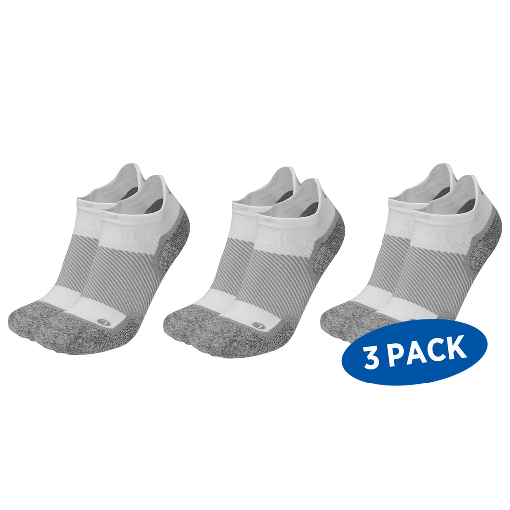 3 pack of the no show wellness care socks in white