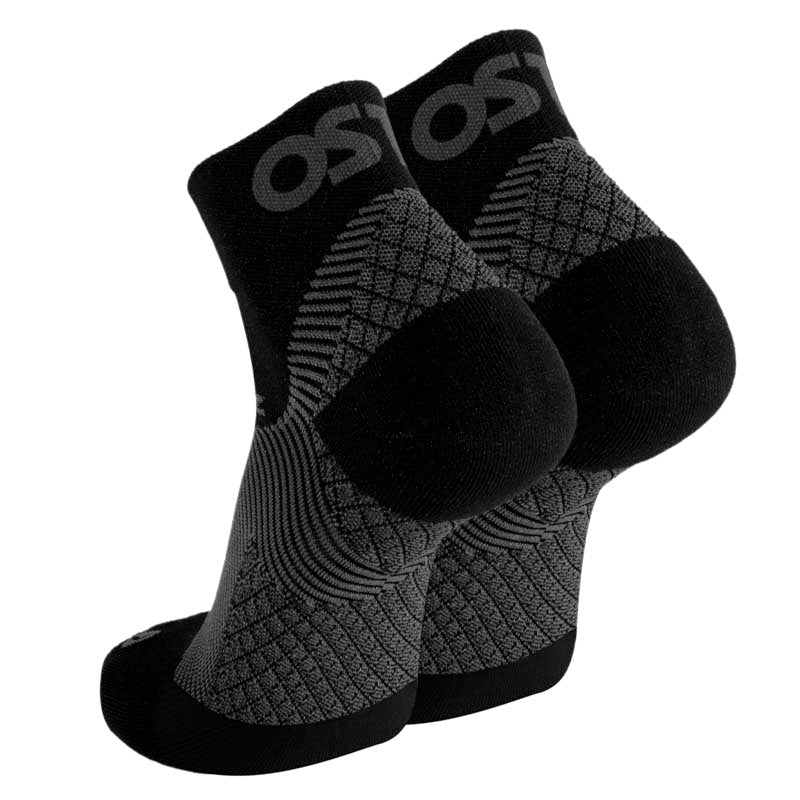 Product image of black, quarter crew Plantar Fasciitis Socks