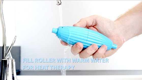You can run hot water over The Foot Gym ORoller for hot therapy 
